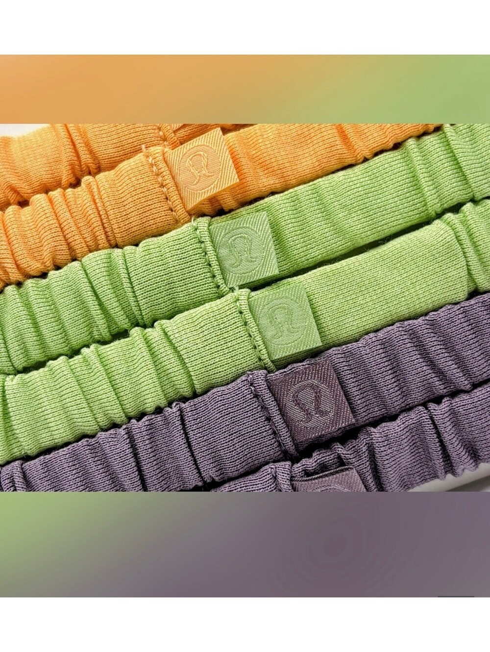 Lululemon Skinny Scrunchies 6 Pack - Rock Melon, Lemongrass, & Purple Ash NWT